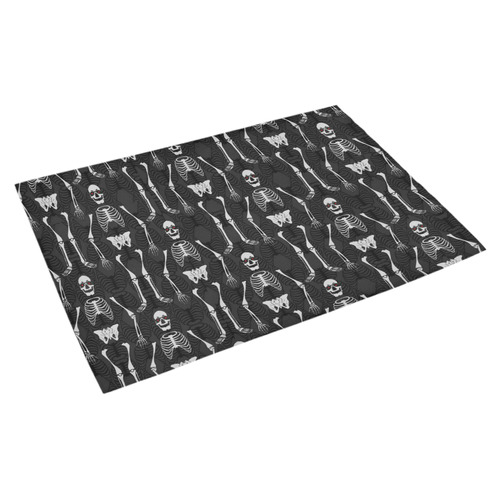 Black & White Skeletons Halloween Azalea Doormat 30" x 18" (Sponge Material)