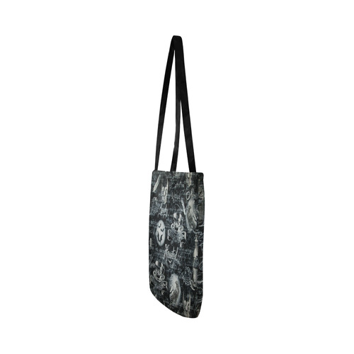 Black & White Haunted Halloween Reusable Shopping Bag Model 1660 (Two sides)
