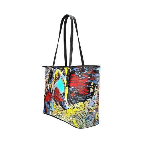 Color Kick - Baer by JamColors Leather Tote Bag/Large (Model 1651)