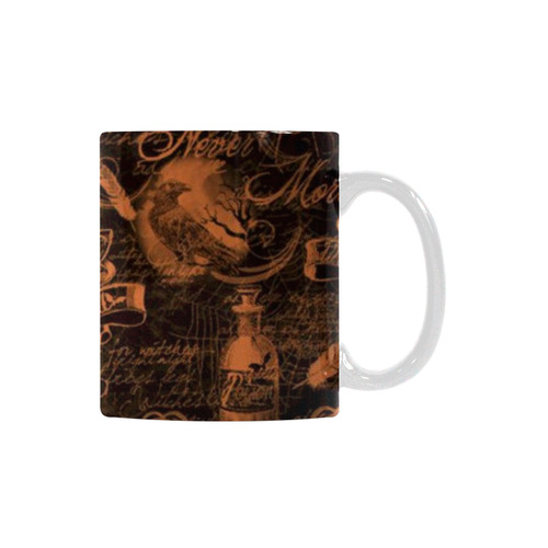 Black & Orange Haunted Halloween White Mug(11OZ)