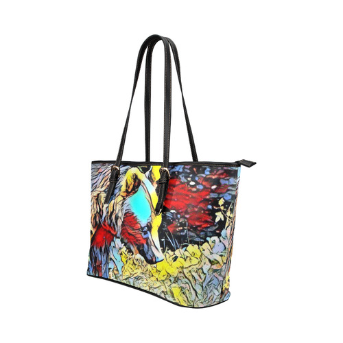 Color Kick - Baer by JamColors Leather Tote Bag/Large (Model 1651)