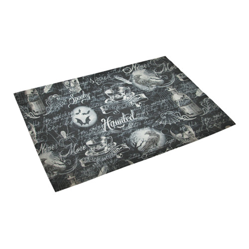 Black & White Haunted Halloween Azalea Doormat 24" x 16" (Sponge Material)