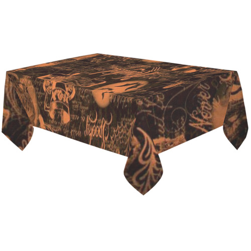 Black & Orange Haunted Halloween Cotton Linen Tablecloth 60"x120"