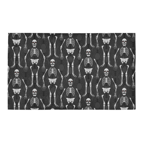 Black & White Skeletons Halloween Azalea Doormat 30" x 18" (Sponge Material)