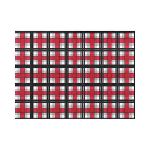 Plaid tartan red black Placemat 14’’ x 19’’ (Set of 2)