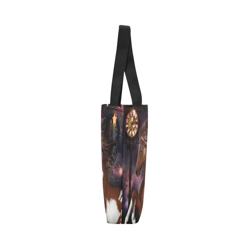 Awesome steampunk horse with clocks gears Canvas Tote Bag (Model 1657)