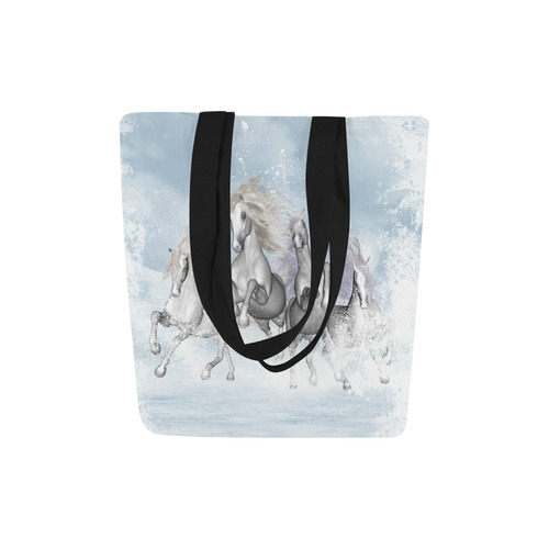 Awesome white wild horses Canvas Tote Bag (Model 1657)