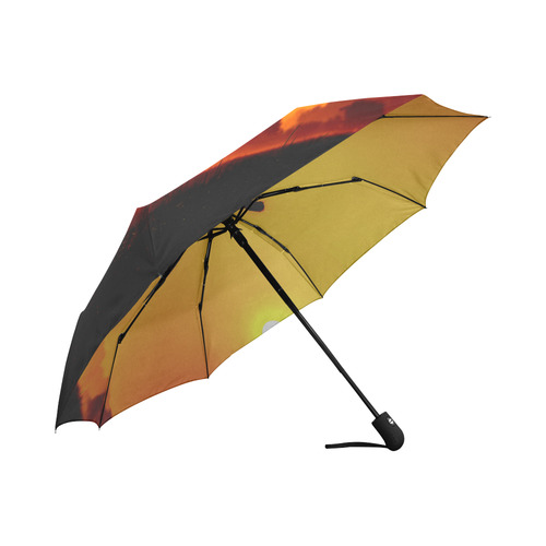 Elephant Ride Sunset Silhouette Auto-Foldable Umbrella (Model U04)