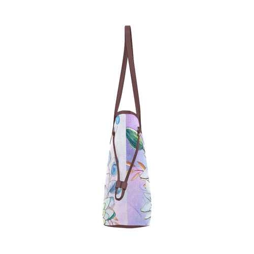 The frog with  waterlily Clover Canvas Tote Bag (Model 1661)