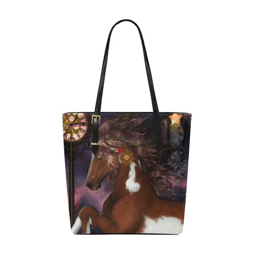 Awesome steampunk horse with clocks gears Euramerican Tote Bag/Small (Model 1655)