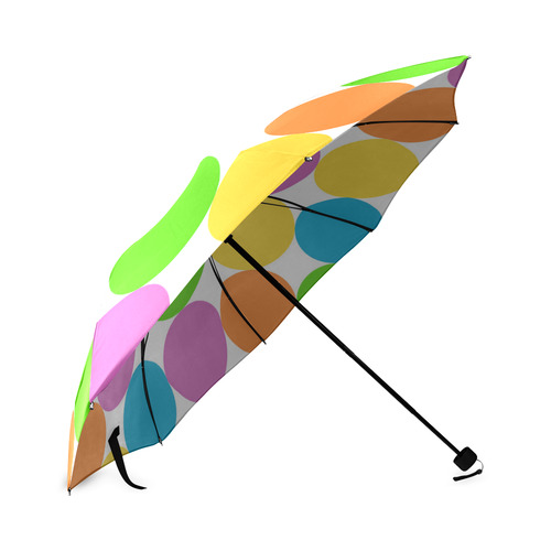 Neon Colored Dots Foldable Umbrella (Model U01)