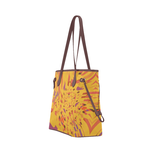 Golden Autumn Abstract Clover Canvas Tote Bag (Model 1661)