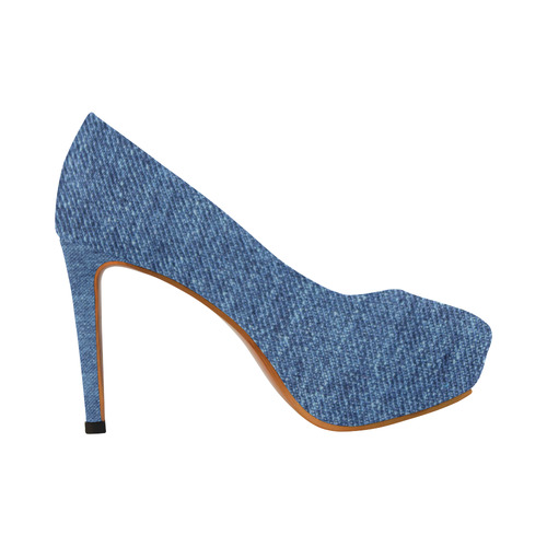 denim high heel shoes