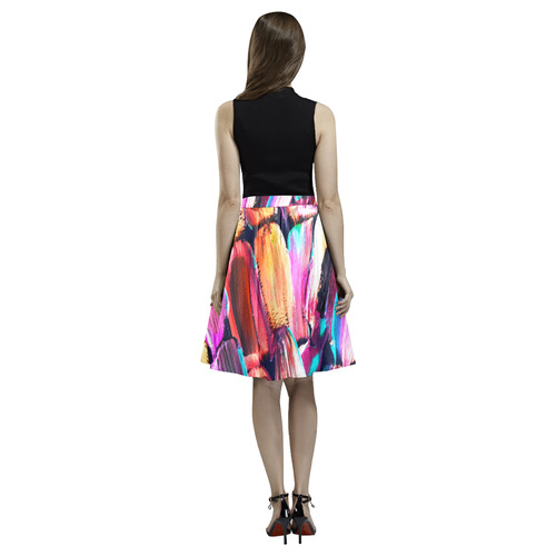 Neon Sugarcane Melete Pleated Midi Skirt (Model D15)