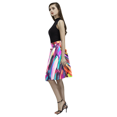 Neon Sugarcane Melete Pleated Midi Skirt (Model D15)