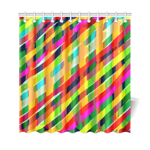 Red Blue Green Orange Happy Abstract Art Shower Curtain 69"x72"