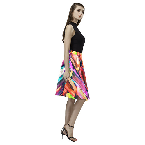Neon Sugarcane Melete Pleated Midi Skirt (Model D15)