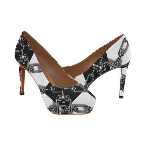 checkered heels women's