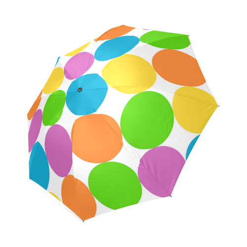 Neon Colored Dots Foldable Umbrella (Model U01)