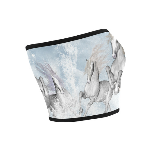 Awesome white wild horses Bandeau Top