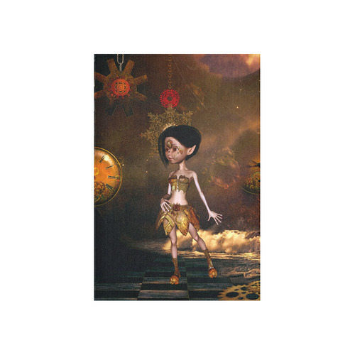 Sweet steampunk girl on the beach Cotton Linen Wall Tapestry 40"x 60"