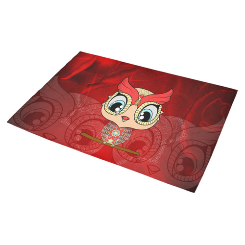 Cute owl, mandala design colorful Azalea Doormat 30" x 18" (Sponge Material)