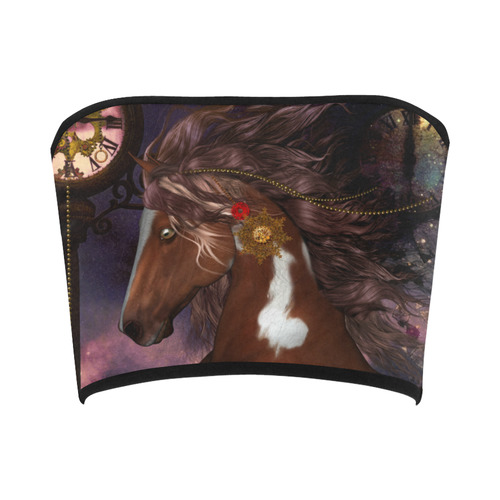Awesome steampunk horse with clocks gears Bandeau Top