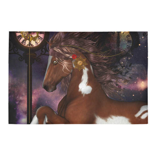 Awesome steampunk horse with clocks gears Azalea Doormat 24" x 16" (Sponge Material)