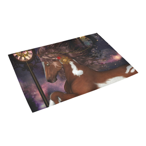 Awesome steampunk horse with clocks gears Azalea Doormat 24" x 16" (Sponge Material)