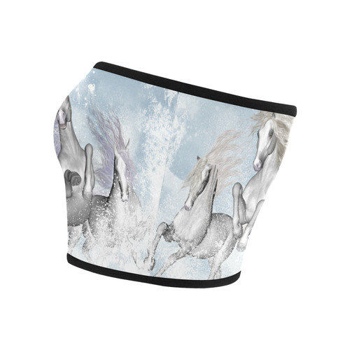 Awesome white wild horses Bandeau Top