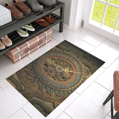 Steampunk, clockwork Azalea Doormat 30" x 18" (Sponge Material)