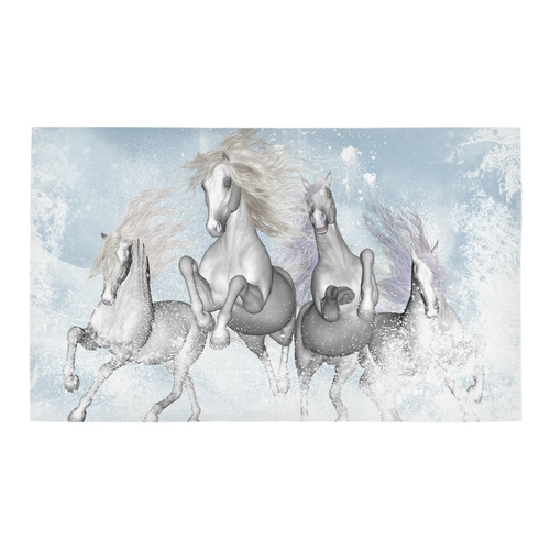Awesome white wild horses Azalea Doormat 30" x 18" (Sponge Material)