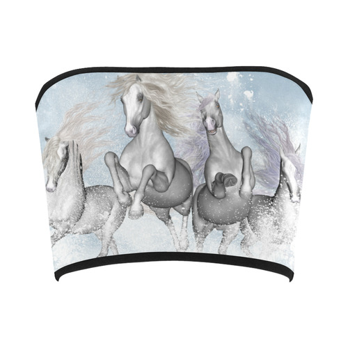 Awesome white wild horses Bandeau Top