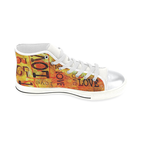 Kids "I Love You" High Top Canvas Shoes for Kid (Model 017)