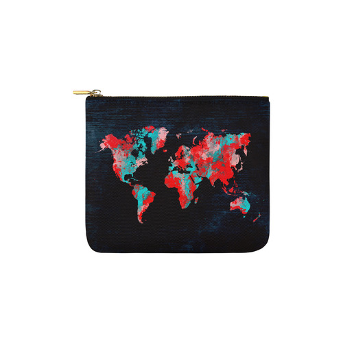 world map Carry-All Pouch 6''x5''