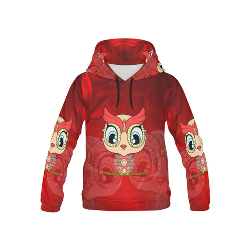 Cute owl, mandala design colorful All Over Print Hoodie for Kid (USA Size) (Model H13)