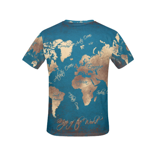 world map All Over Print T-Shirt for Women (USA Size) (Model T40)