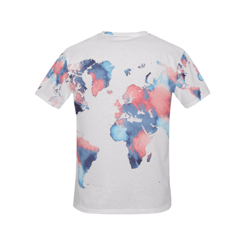 world map All Over Print T-Shirt for Women (USA Size) (Model T40)