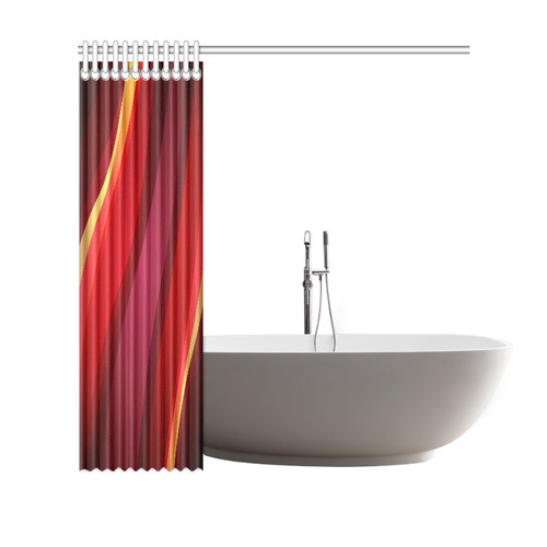 Red Orange Yellow Abstract Art Waves Shower Curtain 69"x70"