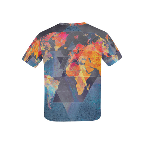 world map Kids' All Over Print T-shirt (USA Size) (Model T40)