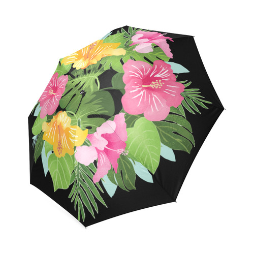 Aloha Tropical Floral Hawaiian Flowers Foldable Umbrella (Model U01)