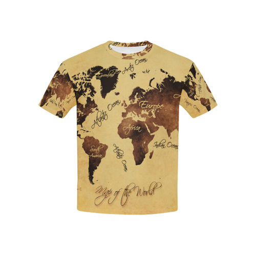 world map Kids' All Over Print T-shirt (USA Size) (Model T40)