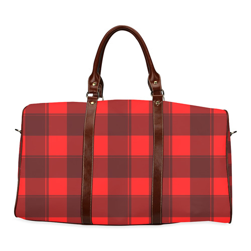 Red Plaid - Waterproof Travel Bag Large Waterproof Travel Bag/Large (Model 1639)