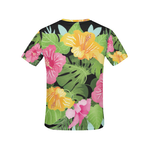 Aloha Tropical Floral Hawaiian Flowers All Over Print T-Shirt for Women (USA Size) (Model T40)