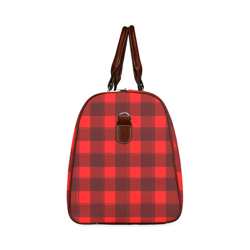 Red Plaid - Waterproof Travel Bag Large Waterproof Travel Bag/Large (Model 1639)