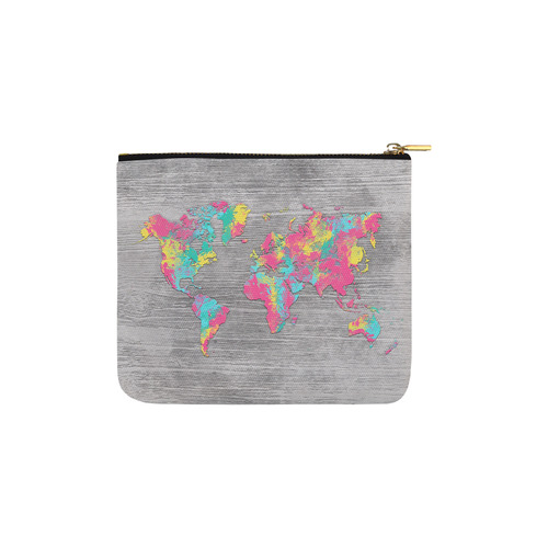 world map Carry-All Pouch 6''x5''