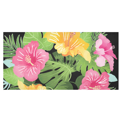 Aloha Tropical Floral Hawaiian Flowers Cotton Linen Tablecloth 60"x120"
