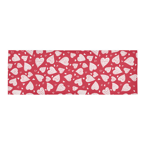 Cute Red White Valentine Hearts Area Rug 9'6''x3'3''