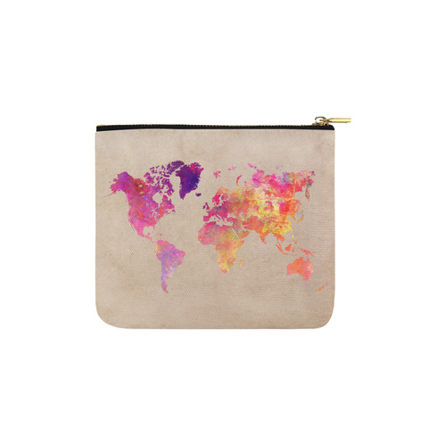 world map Carry-All Pouch 6''x5''