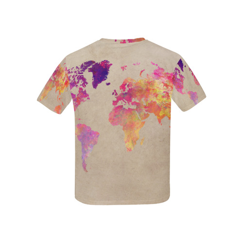 world map Kids' All Over Print T-shirt (USA Size) (Model T40)